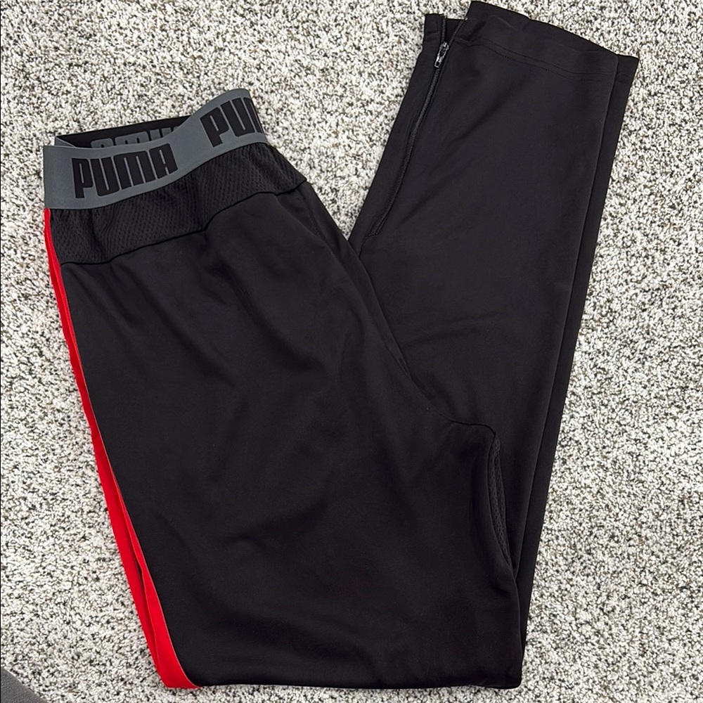 PUMA Men's Black and Red Pants